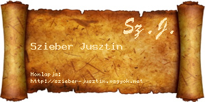 Szieber Jusztin névjegykártya